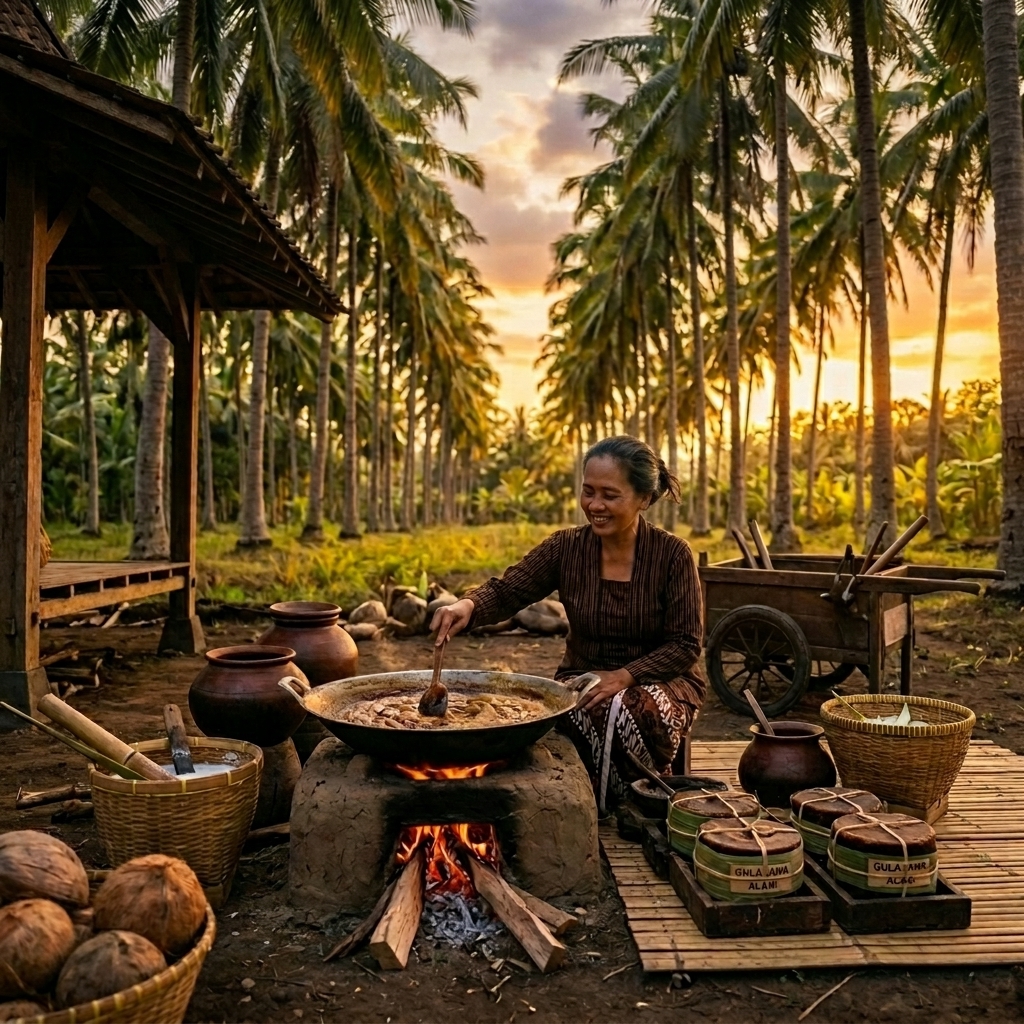Traditional Javanese Coconut Sugar Crafting
